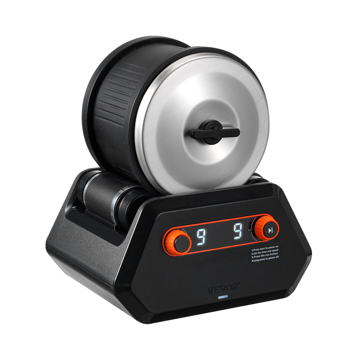 VEVOR Rock Tumbler Kit, 4 lbs Rock Polishing Kit, 9 Speed Settings 9-Day Polishing Timer Stone Polishing Kit, Rock Polisher with Rough Gemstones and Polishing Grits, Rock Polisher for Kids Adults