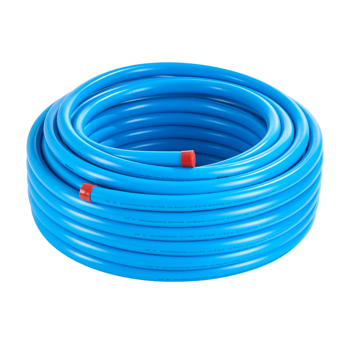 VEVOR Air Compressor Line Kit, 100FT x 3/4", HDPE-Aluminum Compressed Air Piping System, Leak-Proof, Pressure-Resistant & Easy-to-Install, Compressed Air Line Tubing Kit for Garages Workshops, Blue