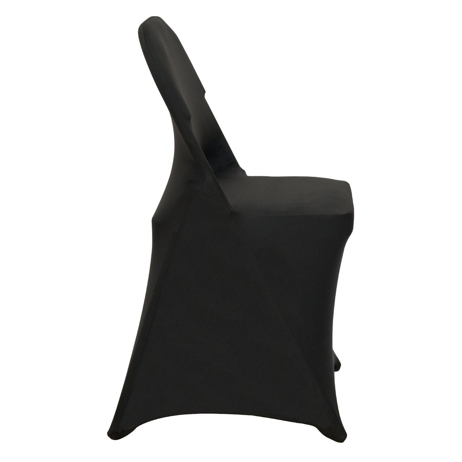 Stretch Spandex Folding Chair Covers, Universal Fitted Chair Cover, Removable Washable Protective Slipcovers, for Wedding, Holiday, Banquet, Party, Celebration, Dining (100PCS Black)