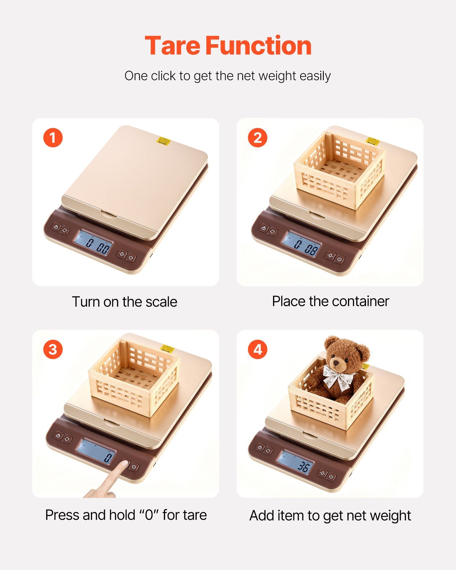 Digital Shipping Postal Scale, 2 g High Accuracy, 40 kg Postal Scale with Hold/Tare/Auto-off Function, Flip Holder Design & Easy Calibration, Fit for Home and Office Use, Battery Included