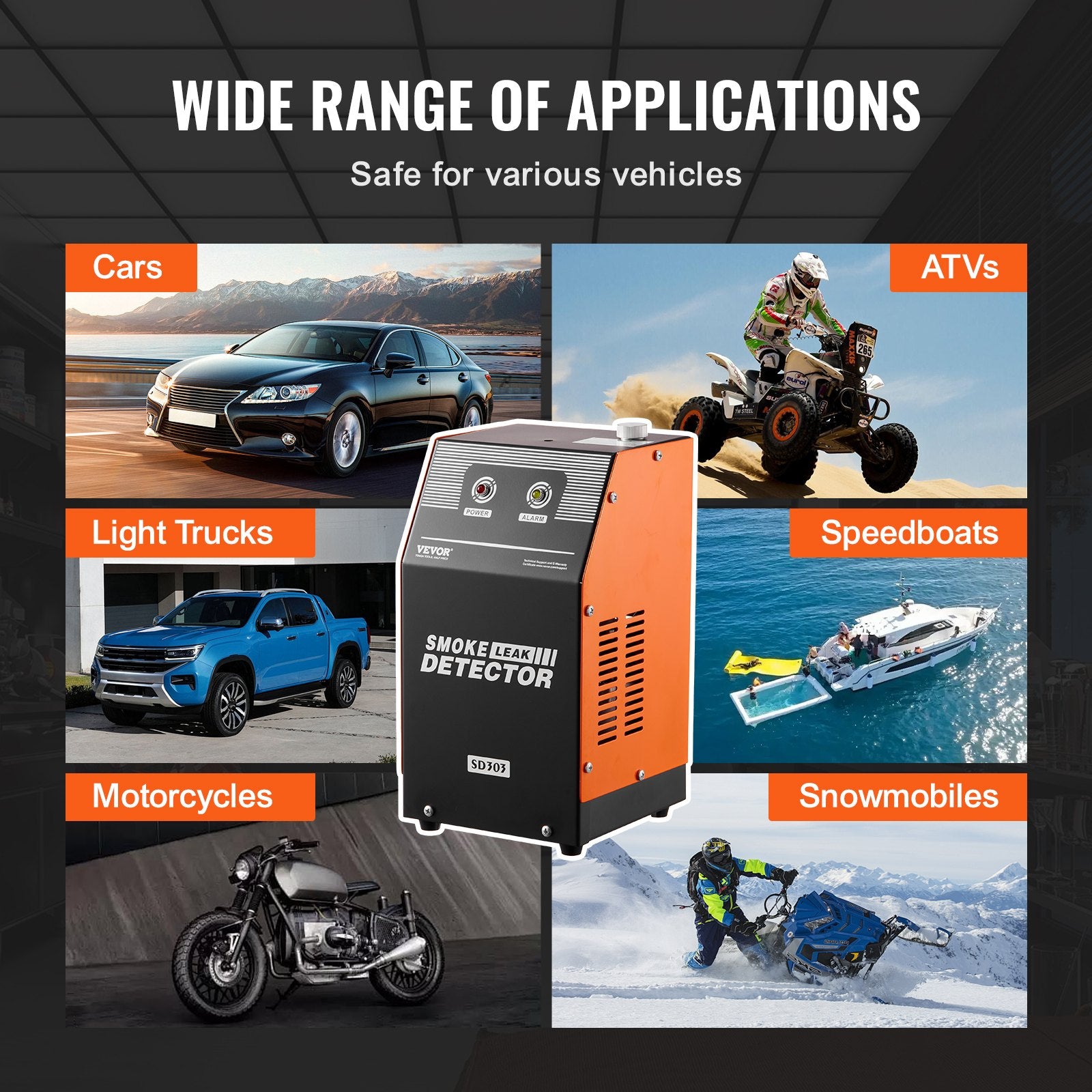 VEVOR Automotive Smoke Machine Leak Detector, EVAP Smoke Machine Leak Tester with Built-in Air Pump, Dual-Mode Vacuum Pipeline Fuel Diagnostic Detector for DC12V Cars, Motorcycles, Trucks, Boats, ATVs