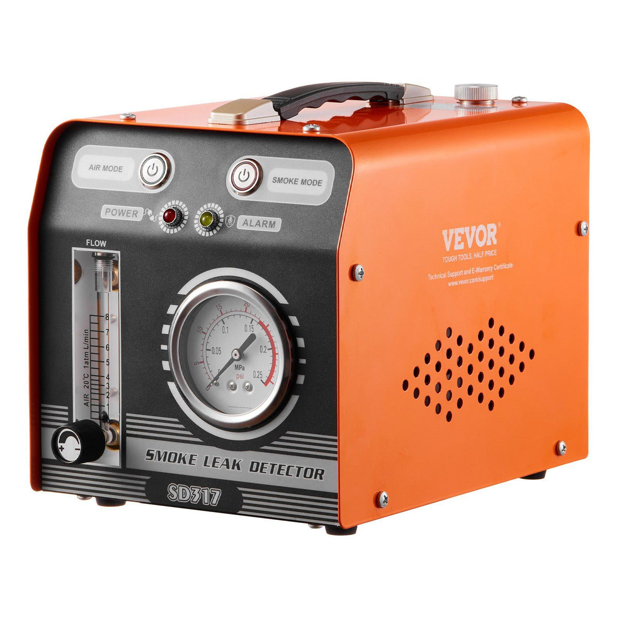 Automotive Smoke Machine Leak Detector, EVAP Smoke Machine Leak Tester with Built-in Air Pump, Pressure Gauge & Flow Meter, Dual-Mode Diagnostic Leak Detector for Vacuum, Fuel, Pipeline Testing