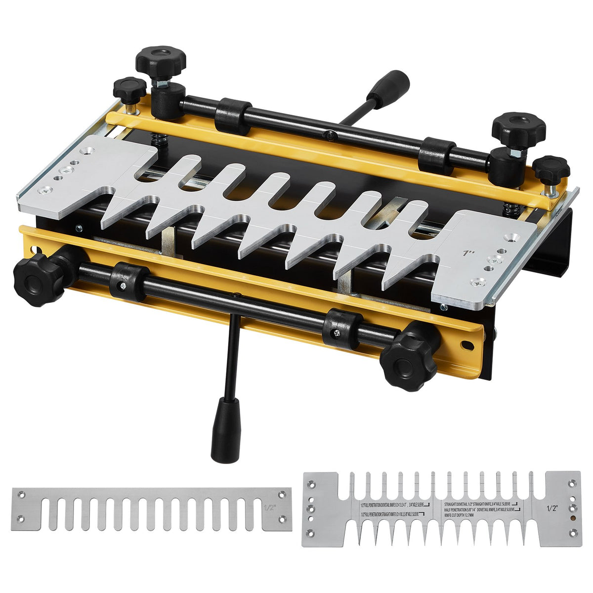 VEVOR Dovetail Jig, 310 mm Width, Dove Tailing Router Jigs with 4 Router Bits &amp; 6 Templates, Precise Alignment Dove Tail Jig, Mortise and Tenon Woodworking Tools for Furniture &amp; Wood Cabinet Making