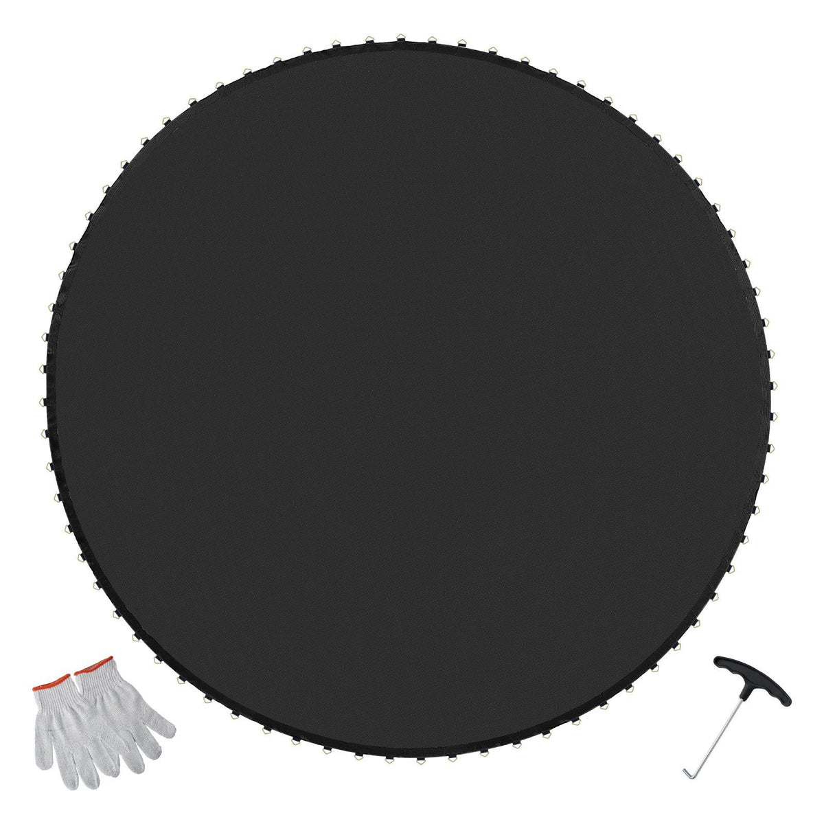 Replacement Trampoline Mat, Jumping Mat Fits 15ft Frame, Universal Jumping Mat for 15ft Round Trampoline, Reinforce UV-Resistant Mat with Spring Tool &amp; Durable V-Rings, Fit 7" Spring Length