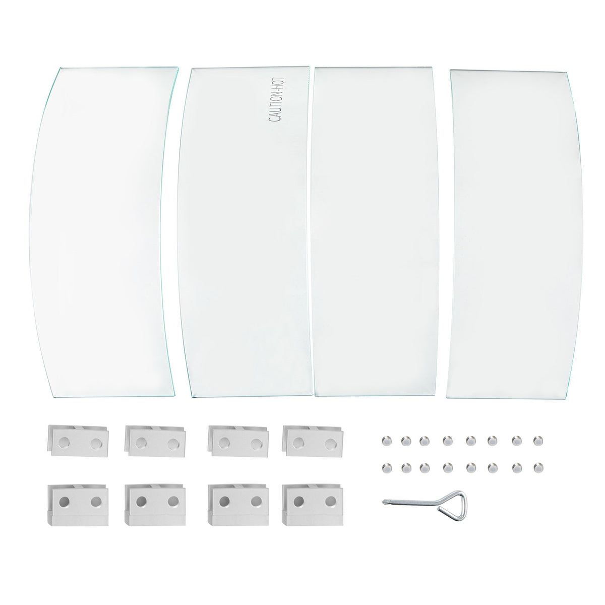 VEVOR Fire Pit Wind Guard, Glass Flame Guard, Round Glass Shield, 1/4-Inch Thick Fire Table, Clear Tempered Glass Flame Guard, Aluminum Alloy Feet for Propane, Gas, Outdoor (23 x 23 x 6 Inch)