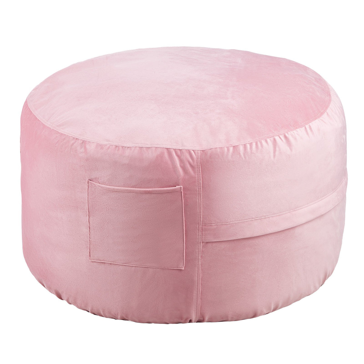 VEVOR 91 cm Round Bean Bag Chair with Removable Cover & Dutch Velvet Pink