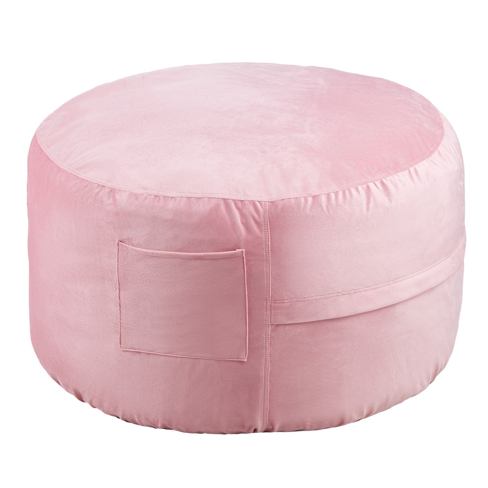 VEVOR 91 cm Round Bean Bag Chair with Removable Cover & Dutch Velvet Pink