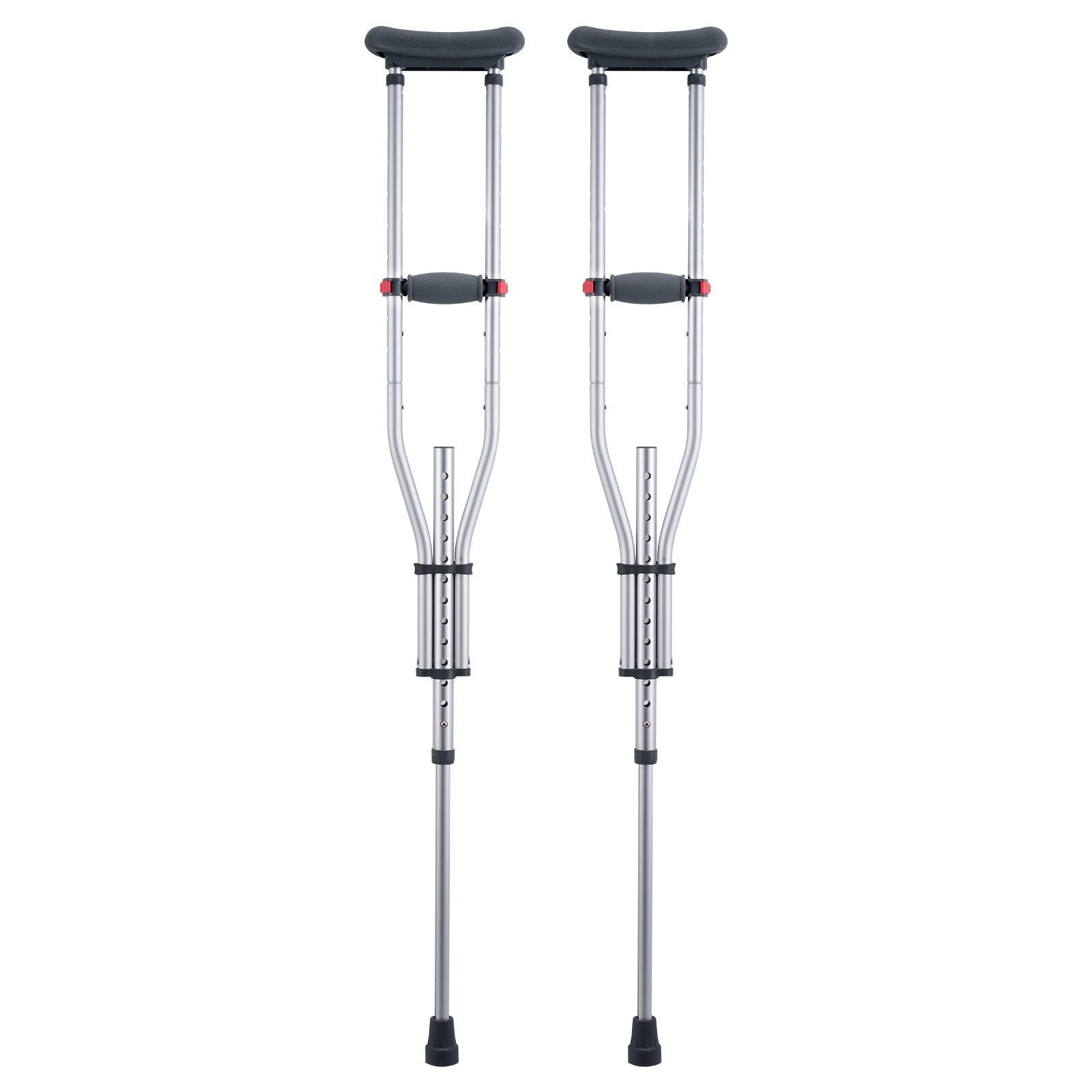 Underarm Crutches, 13-Level Height Adjustable Underarm Walking Crutches, Lightweight Aluminum Crutches for Adults Teenager - with Soft Underarm Pad for Leg Injury Surgery Disabled, 1 Pair 300LBS