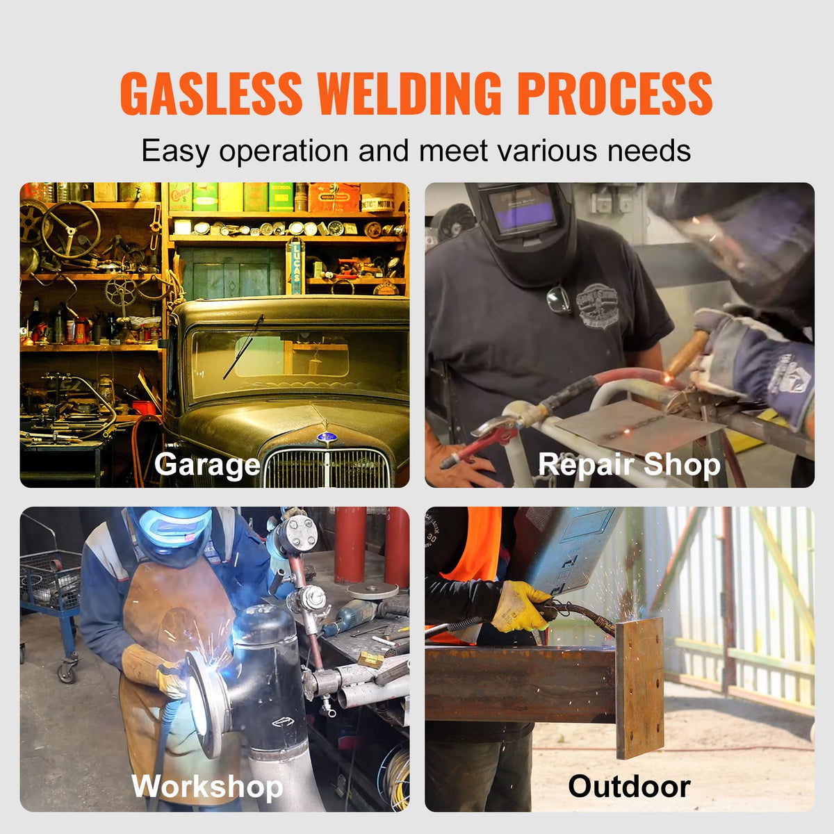 VEVOR Flux Core MIG Welding Wire E71T-GS 0.035" 10LB Gasless Mild Steel MIG Wire