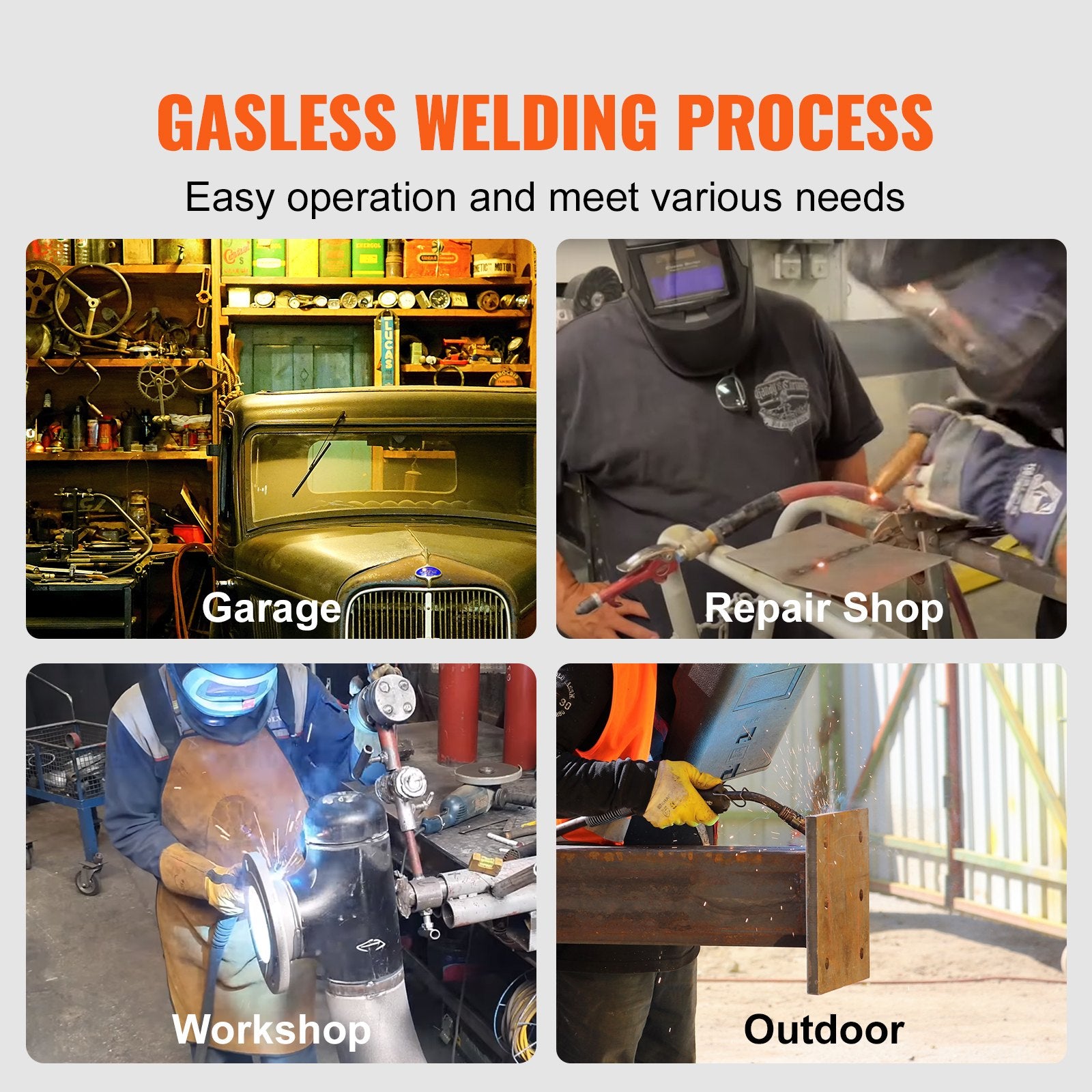 VEVOR Flux Core MIG Welding Wire E71T-GS 0.035" 10LB Gasless Mild Steel MIG Wire