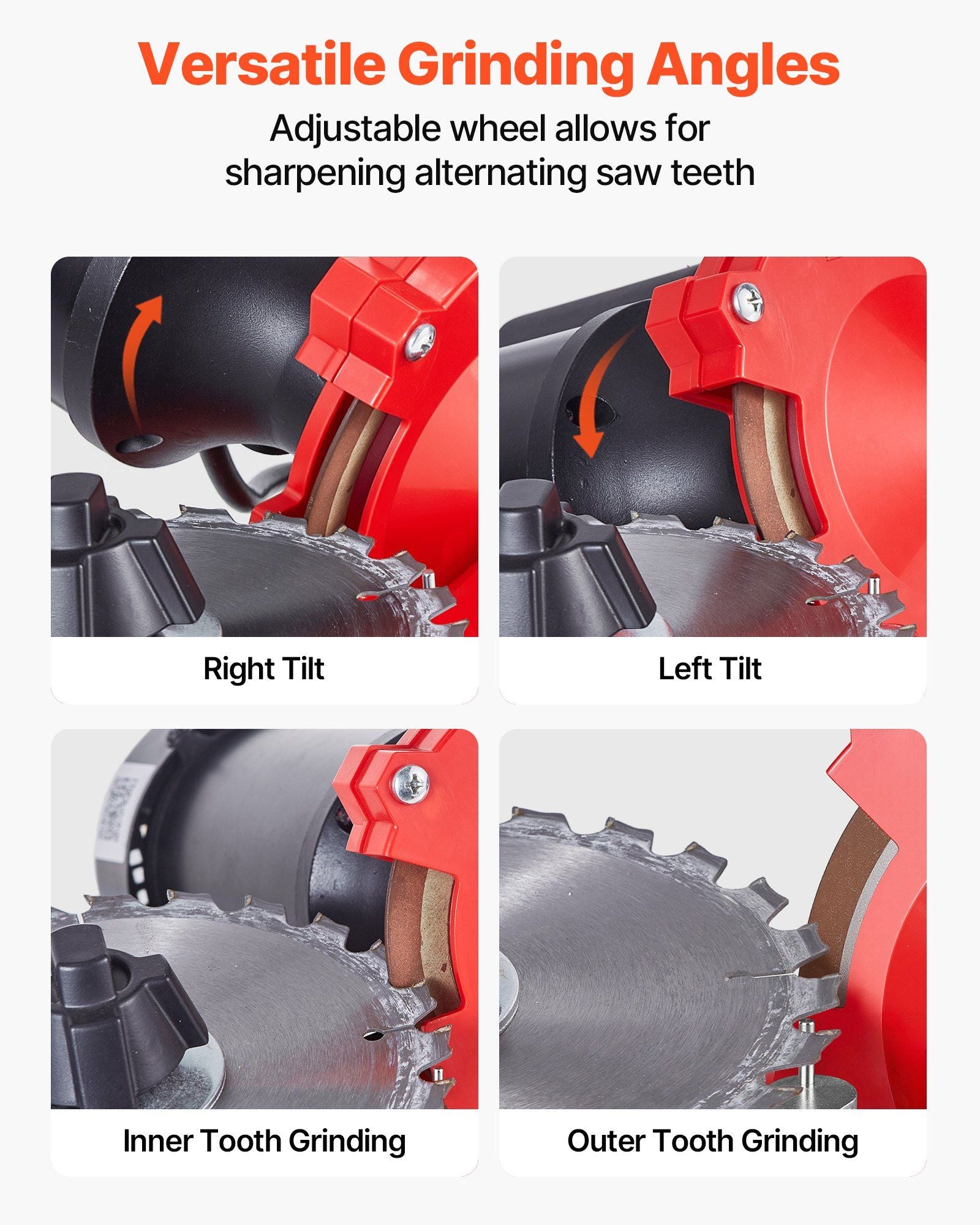 Circular Saw Blade Sharpener with Water Tank, 370W 2890RPM Rotary Angle Mill Grinder, Water Injection Sharpening Machine with 125mm Grinding Wheel - Fits Φ80mm to Φ700mm Circular Saw Blades