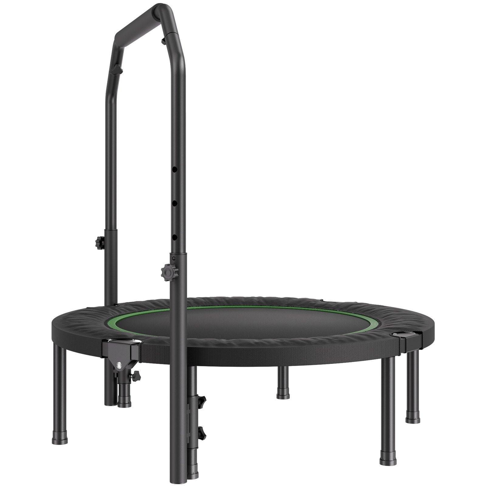 VEVOR Foldable Mini Trampoline, 40 Inch Fitness Rebounder, Max Load 330lbs Exercise Trampoline, Stable & Quiet Trampoline with 4 Level Height Adjustable Foam Handle, for Adults Indoor/Garden Workout