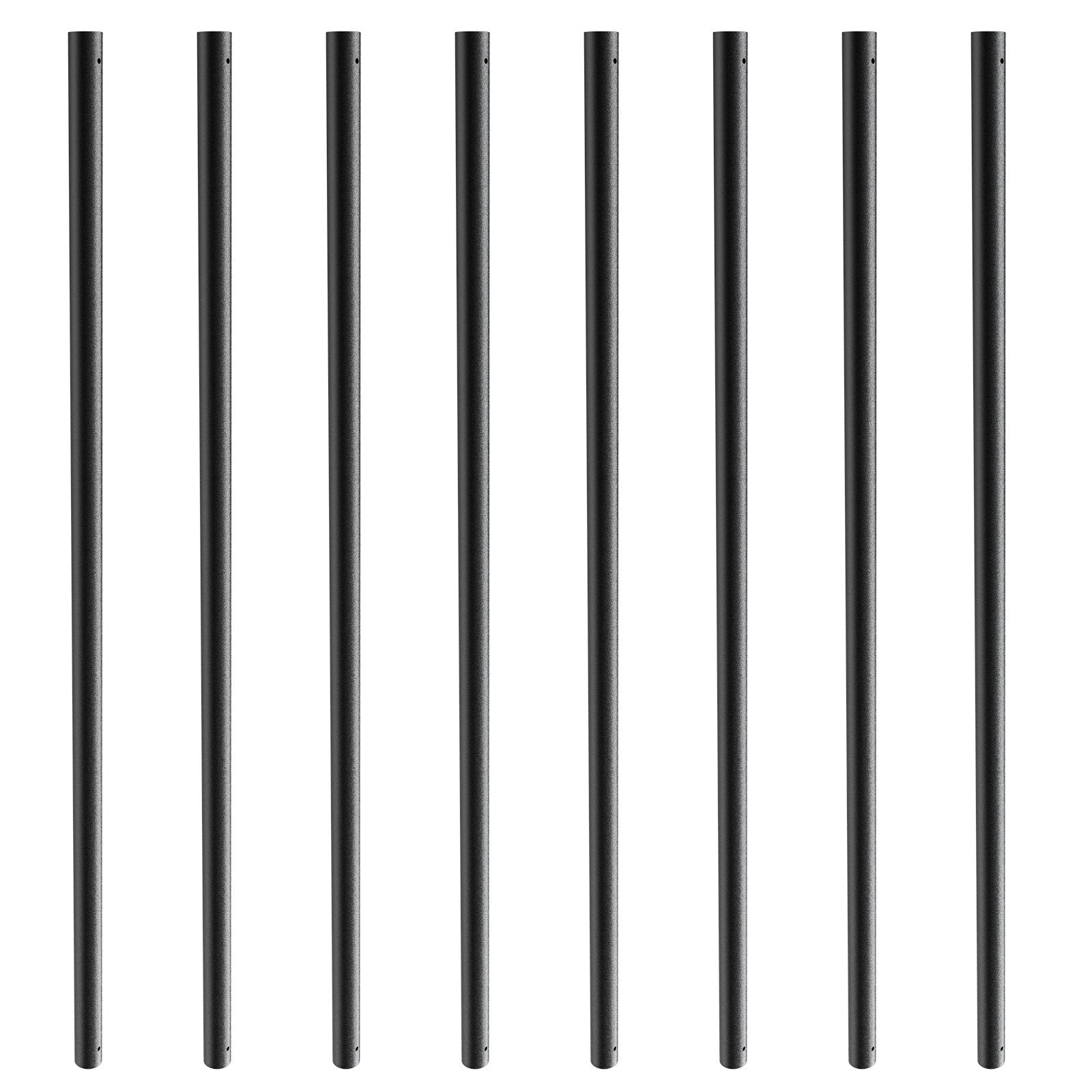 VEVOR Staircase Metal Balusters, 3/4'' Round x 32'' Long Aluminum Decorative Banister Spindles, 101 Pack Deck Baluster with Screws, Classic Hollow Deck Railing Satin Black Powder Coated for Porch