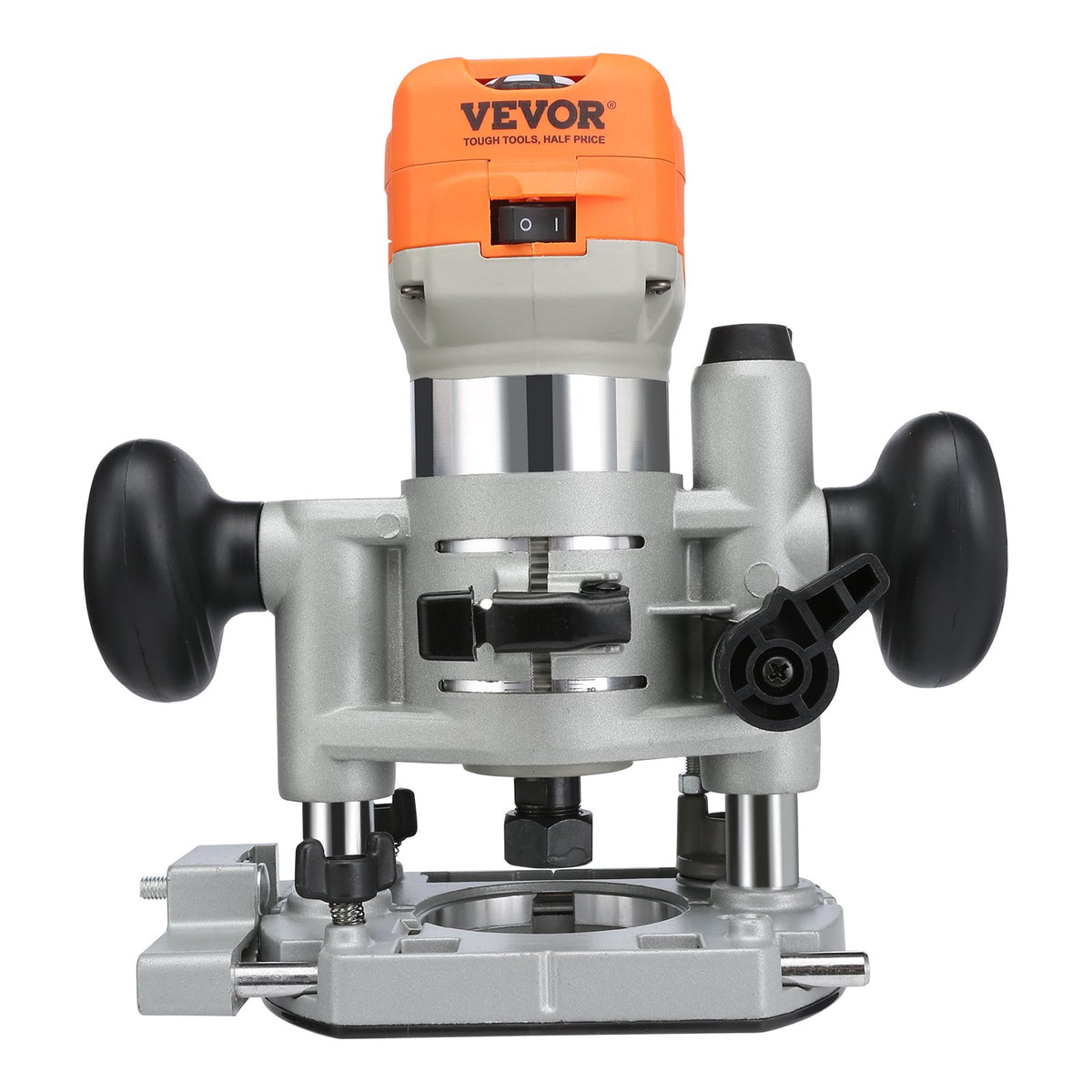 VEVOR Wood Router, 1.25HP 800W, Compact Wood Trimmer Router Combo Tool with Plunge and Fixed Base, 30000RPM 6 Variable Speeds, with 1/4'' &amp; 5/16'' Collets Dust Hood, for Woodworking Slotting Trimming
