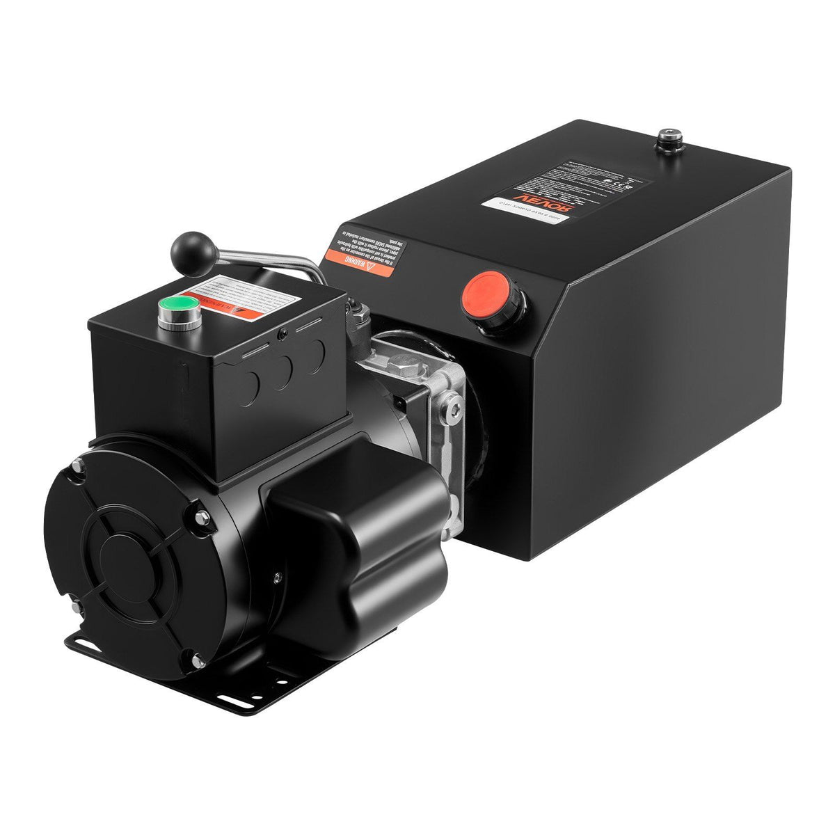 Hydraulic Pump Power Unit, AC 220V, 15 Quart Single Acting Hydraulic Unit, 6.3 L/min Oil Flow, Max Discharge Pressure 22 MPa for Dump Truck, Auto Repair Garage, Car Lifting Platforms, Black