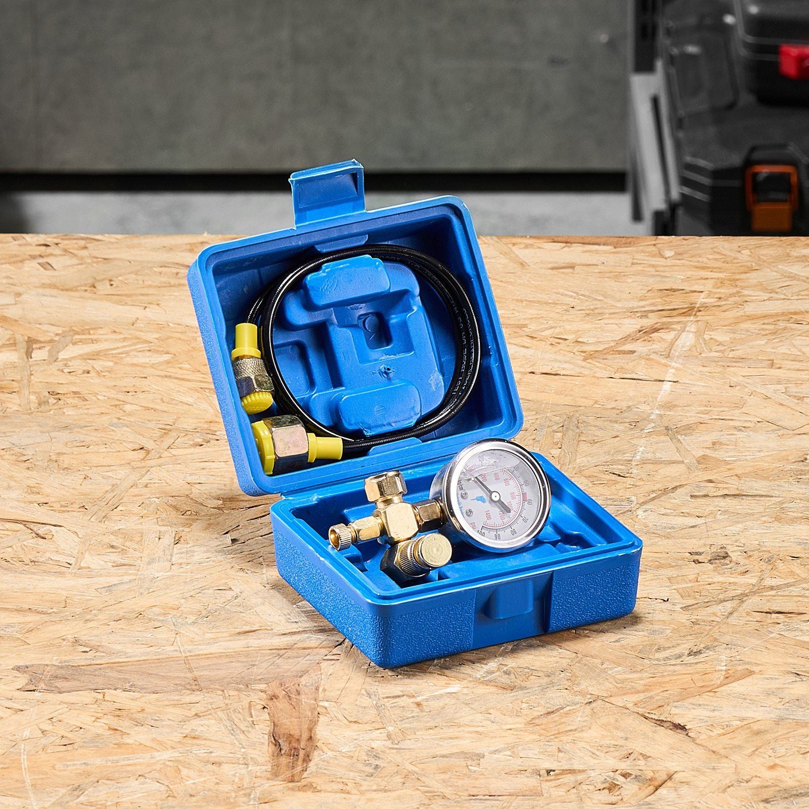 Hydraulic Nitrogen Accumulator Charging Kit, 0-100 Bar Nitrogen Fill Kit, Pressure Test System with 1 Pressure Gauge, 1 Gas Hose, 1 Valve Body and 1 CGA580 Adapter for Construction Machinery