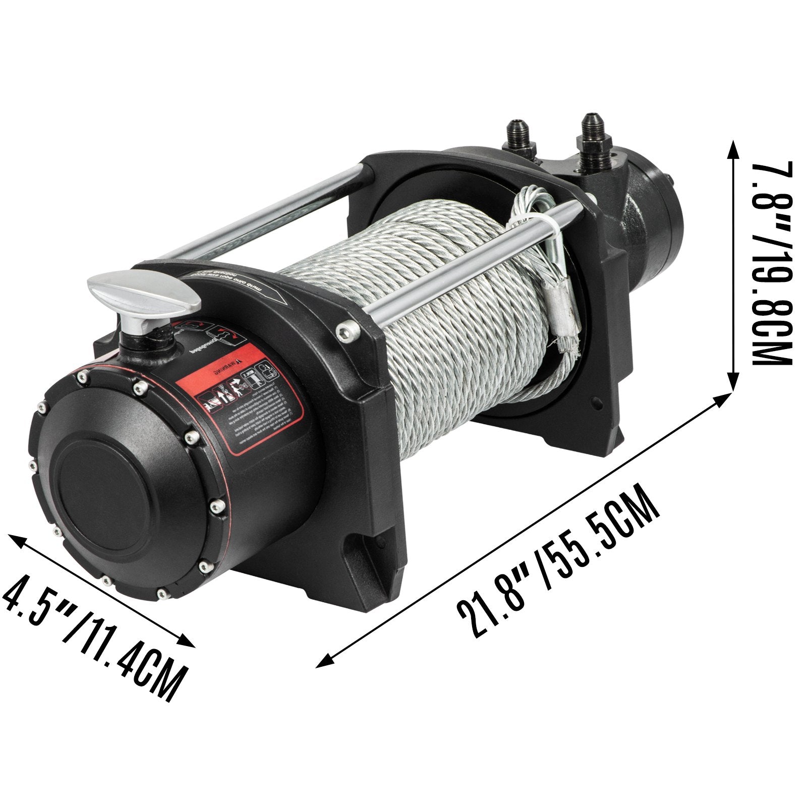 VEVOR Industrial Hydraulic Winch 4535kg, Hydraulic Anchor Winch with 24m Strong Steel Cable, Hydraulic Drive Winch Adapter Kit, Utility Winch with Mechanical Lock for Tacoma Yukon Hummer, etc.