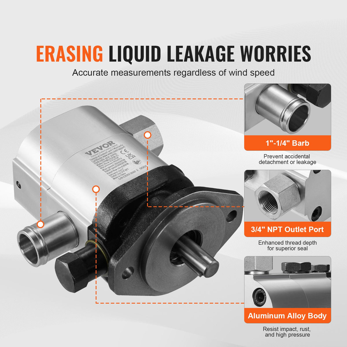 VEVOR Hydraulic Log Splitter Pump, 22GPM, 2 Stage 4000PSI Wood Log Splitter Pump, 1'' Inlet 3/4'' NPT Outlet 3600 RPM Aluminum Hydraulic Gear Pump, for Small Engine Mounting Log Splitters Snowplow