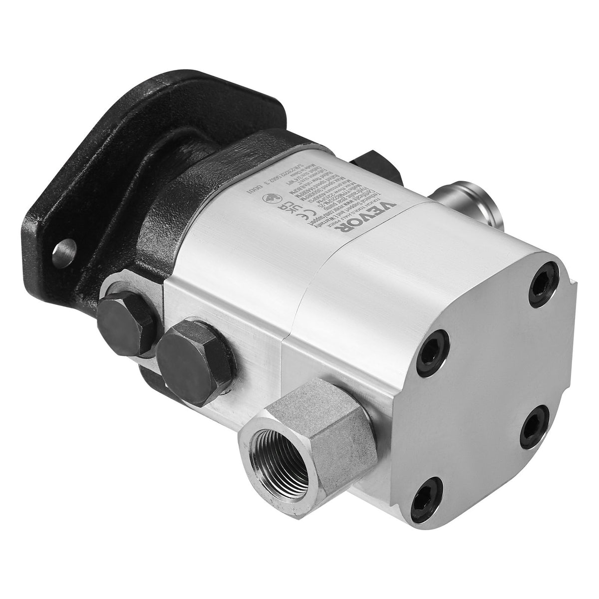 VEVOR Hydraulic Log Splitter Pump, 22GPM, 2 Stage 4000PSI Wood Log Splitter Pump, 1'' Inlet 3/4'' NPT Outlet 3600 RPM Aluminum Hydraulic Gear Pump, for Small Engine Mounting Log Splitters Snowplow