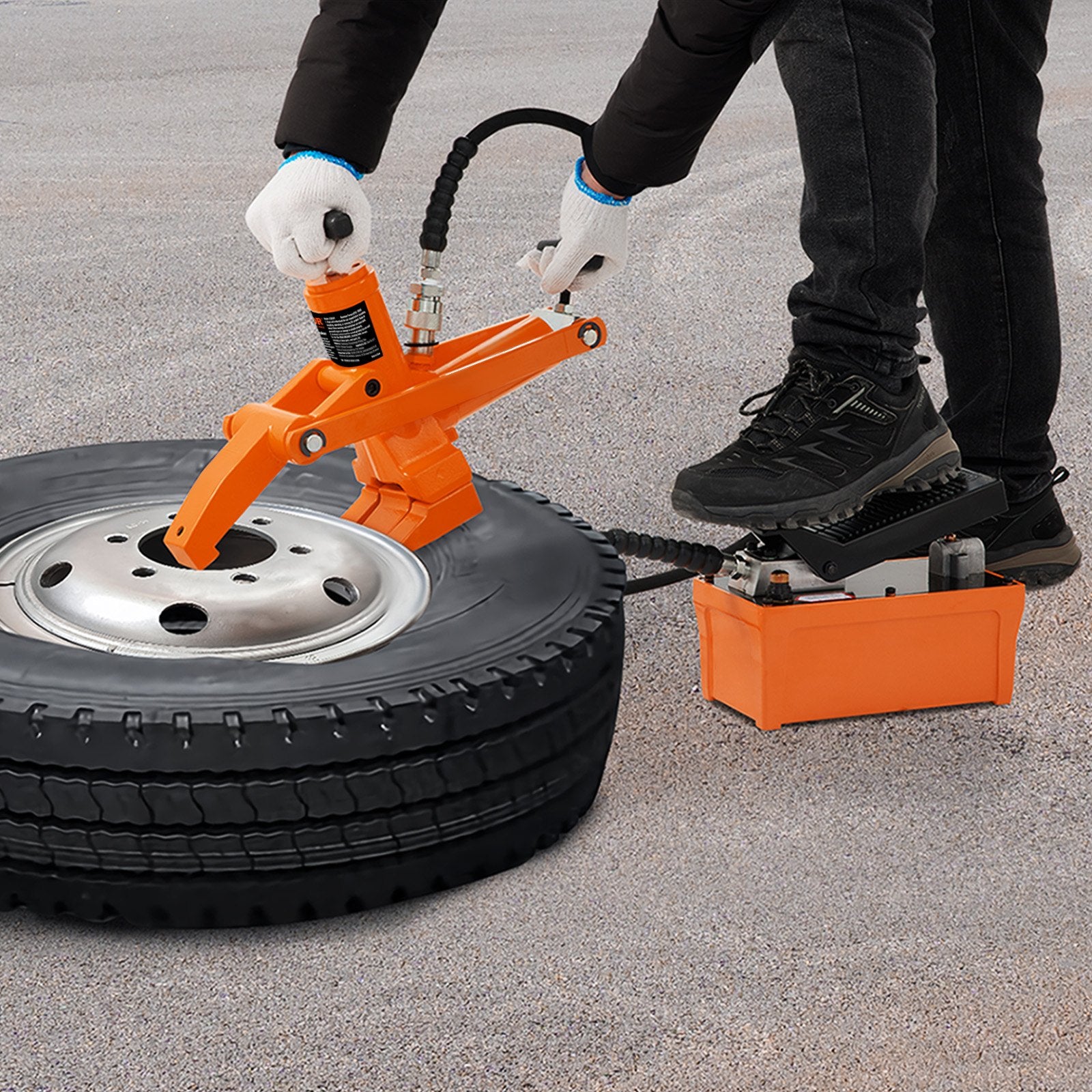 VEVOR Hydraulic Bead Breaker, 1000 PSI Tire Bead Breaker with Metal Foot Pump, Heavy-duty Steel Bead Breaker Tool for Tractors, Trucks, Buses, Lawn Mowers, ATVs