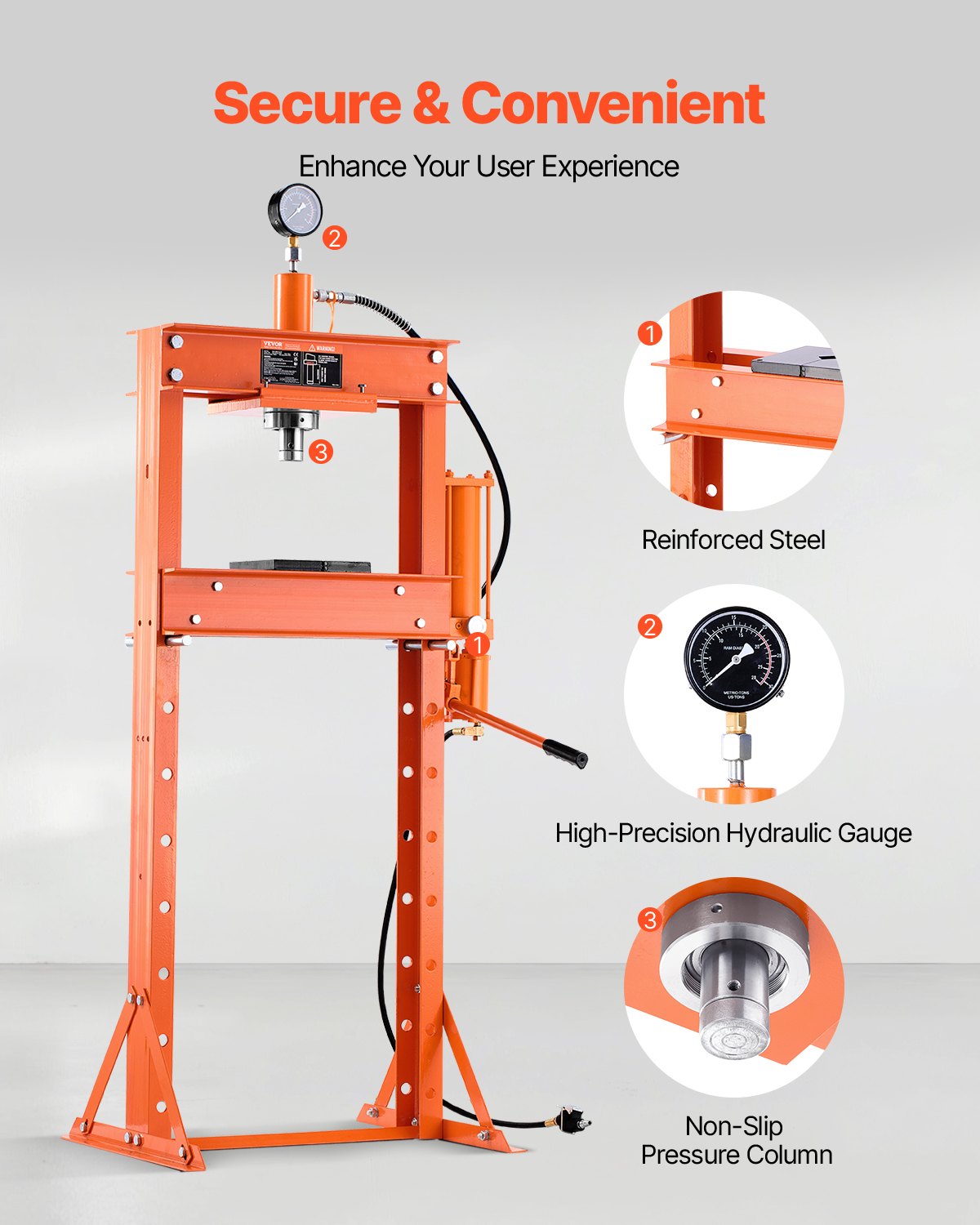 VEVOR 20 T Hydraulic Shop Press Hydraulic Press with Press Plate for Bending