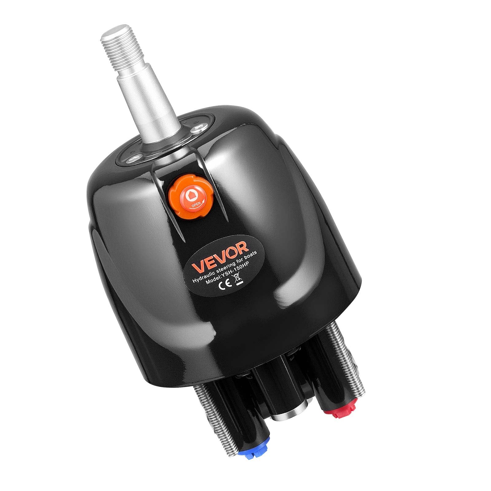 VEVOR Hydraulic Steering Kit, 150 HP, Marine Boat Hydraulic Steering System, with 6.9 MPa/1000 psi Helm Pump, Two-Way Lock Cylinder, and 6 m High-Strength Hoses, for Single Station, Single-Engine Use