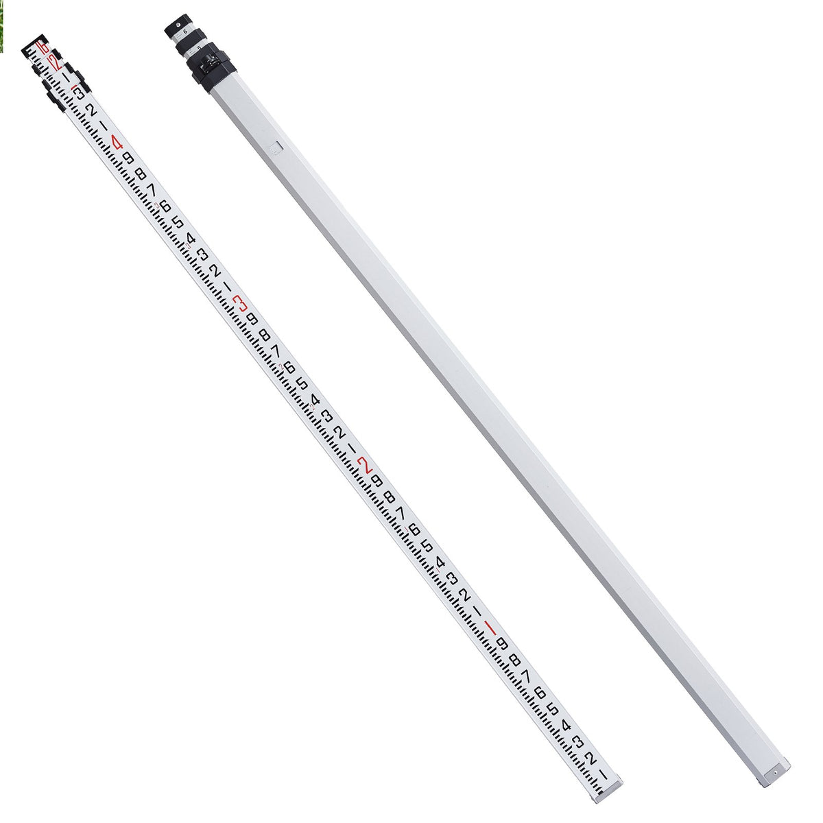 VEVOR Measuring Rod 16-Feet/10ths 4 Sections Telescopic Grade Rod 1/10ft w/ Bag