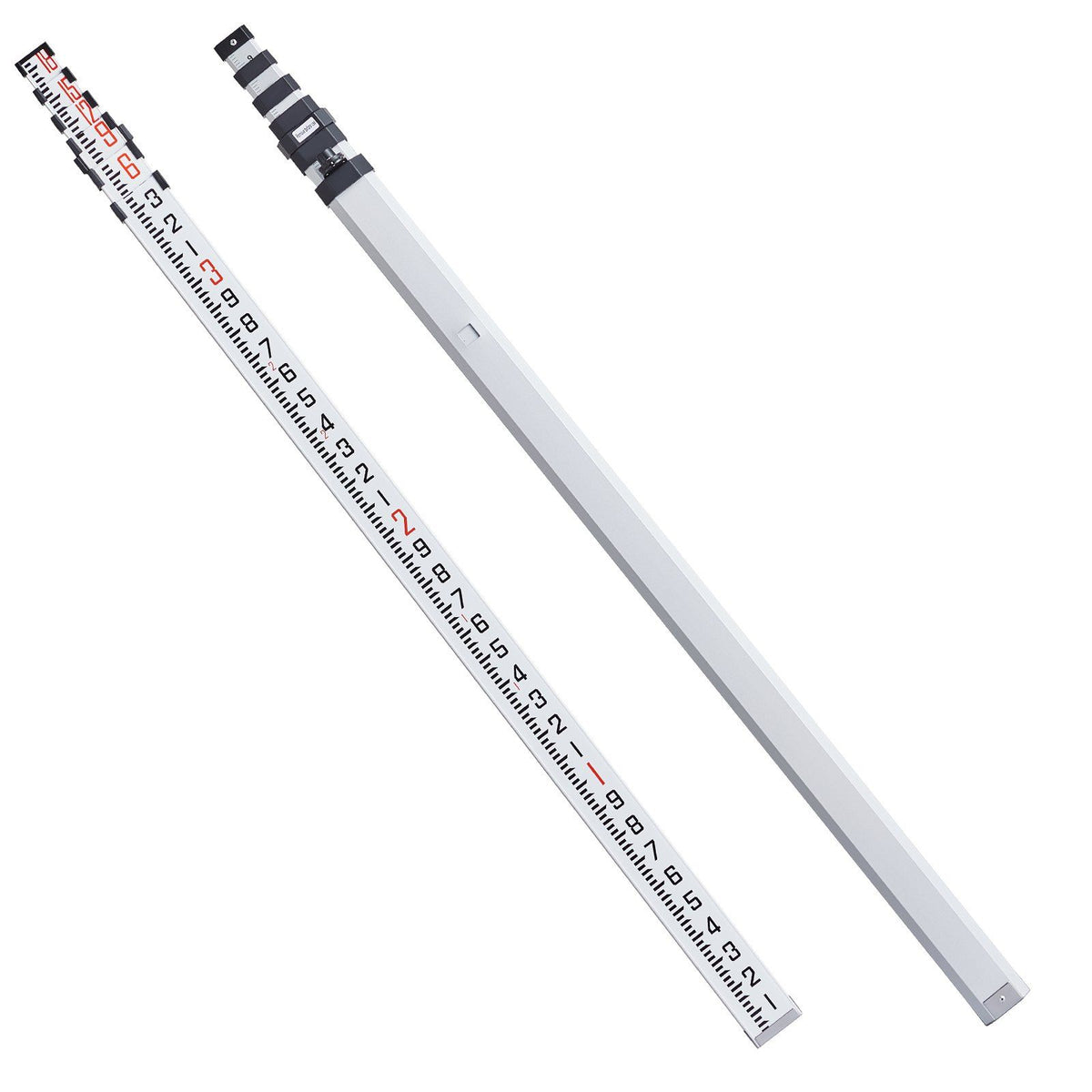 Aluminum Grade Rod, 18-Feet/10ths 6 Sections Telescopic Measuring Rod,Double-Sided Scale 1/10ft Leveling Rod Stick,Aluminum Alloy Survey Rod w/ Bubble Level &amp;Carrying Bag for Houses,Walls,Floors