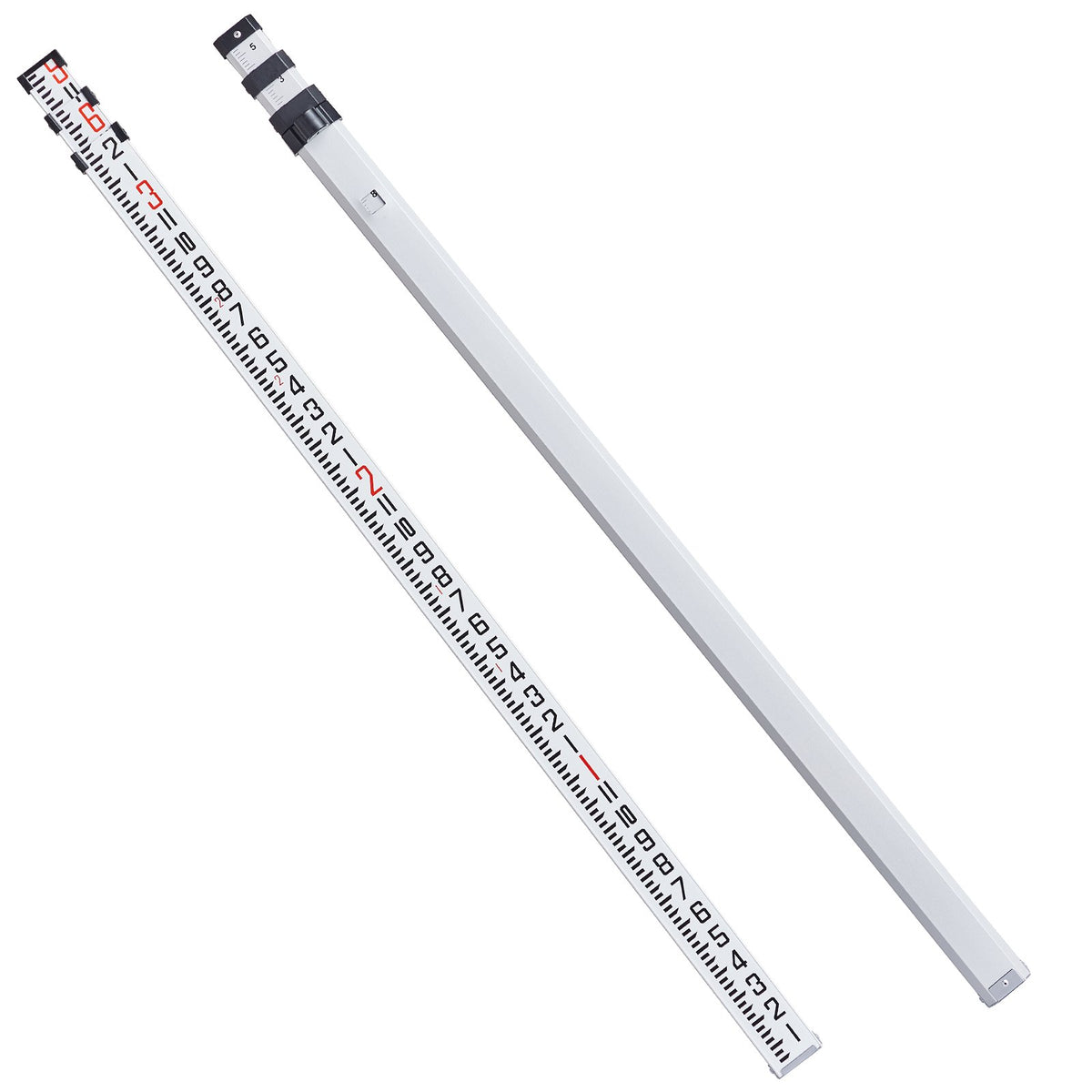 VEVOR Aluminum Grade Rod, 9-Feet/8ths 3 Sections Telescopic Measuring Rod, Double-Sided Scale 1/8in Leveling Rod Stick,Aluminum Alloy Survey Rod with Bubble Level &amp;Carrying Bag for Houses,Walls,Floors