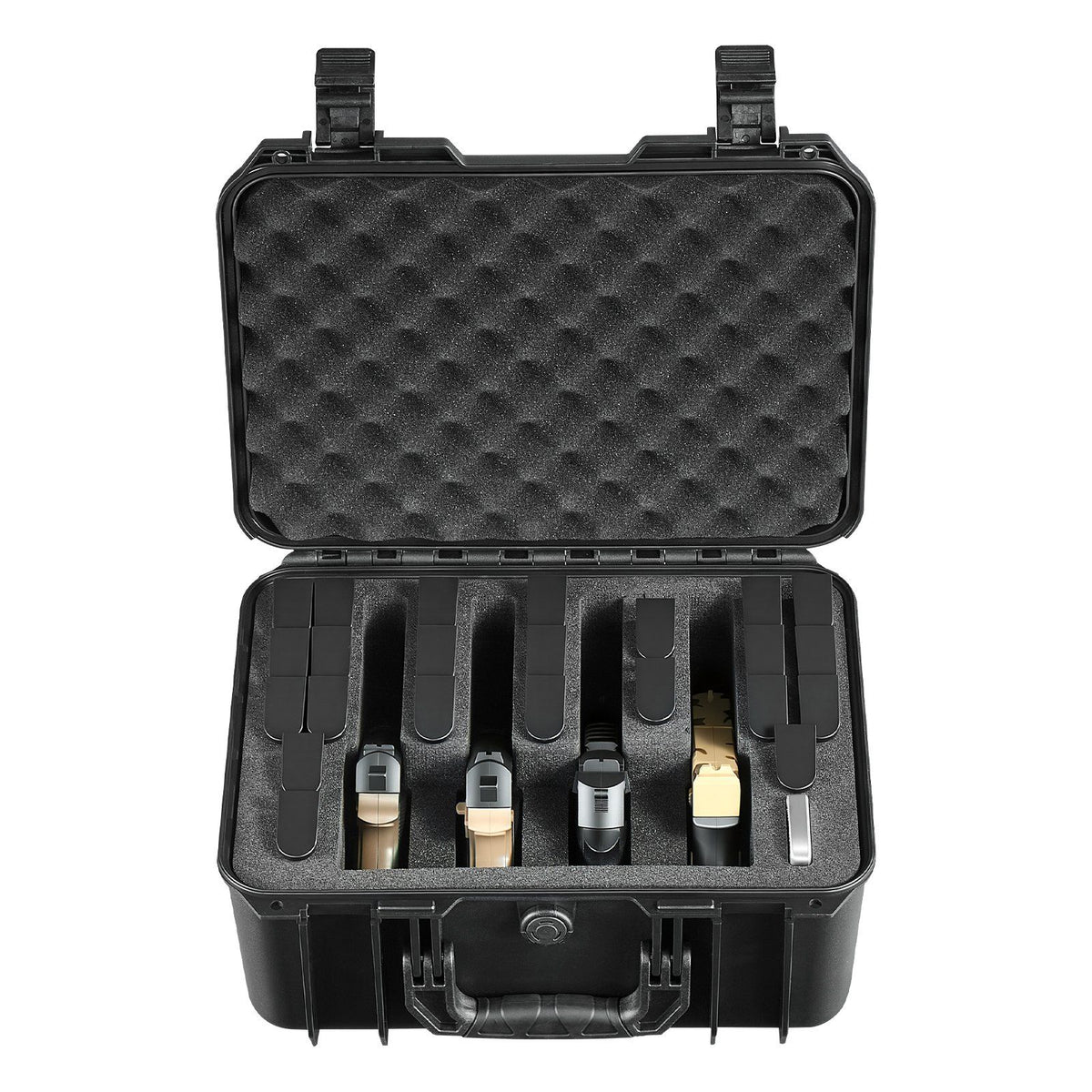 Hard Pistol Case, Heavy Duty Hard Gun Case with XPE Foam Lining, Waterproof Pistol Storage Box with Customizable Interior & Handle for Gun, Lenses, Camera, Gear, TSA Compliant, 404x319x192 mm