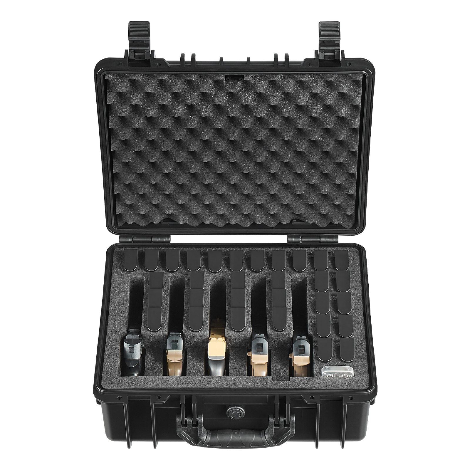 Hard Pistol Case, Heavy Duty Hard Gun Case with XPE Foam Lining, Waterproof Pistol Storage Box with Customizable Interior & Handle for Gun, Lenses, Camera, Gear, TSA Compliant, 475x415x215 mm
