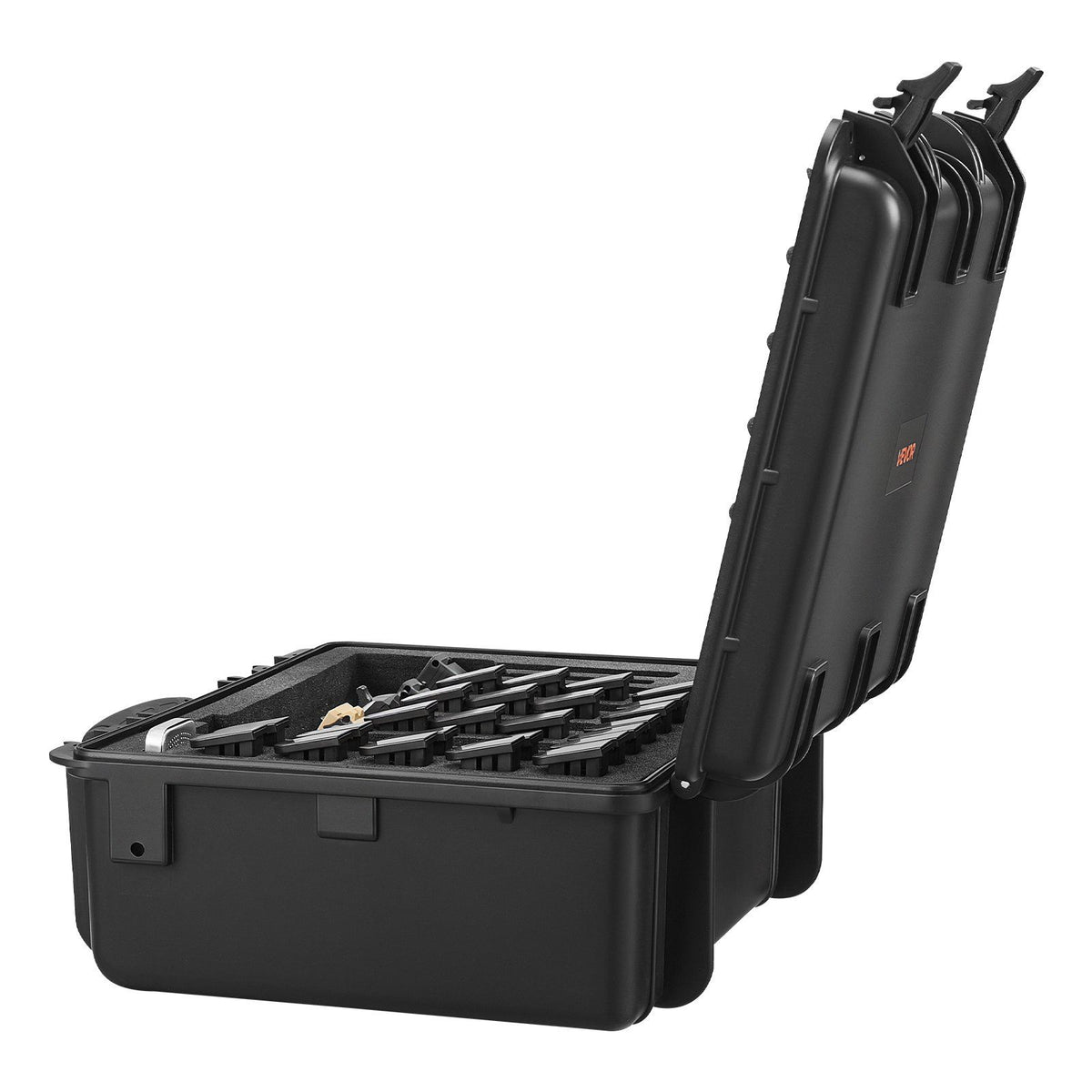 Hard Pistol Case, Heavy Duty Hard Gun Case with XPE Foam Lining, Waterproof Pistol Storage Box with Customizable Interior & Handle for Gun, Lenses, Camera, Gear, TSA Compliant, 475x415x215 mm
