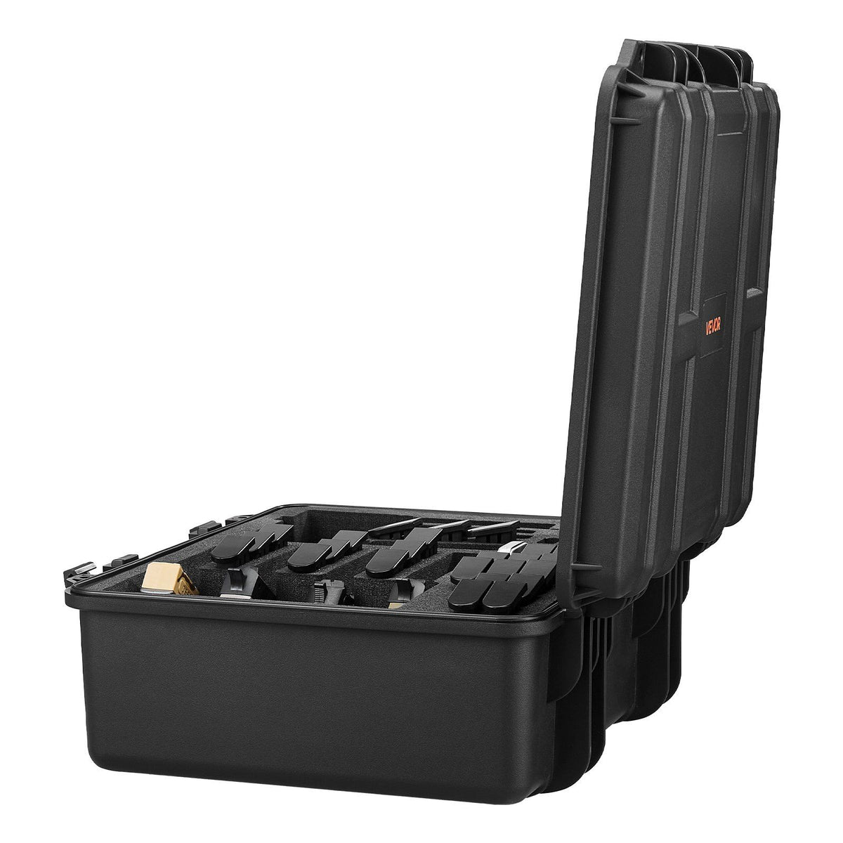 Hard Pistol Case, Heavy Duty Hard Gun Case with XPE Foam Lining, Waterproof Pistol Storage Box with Customizable Interior & Handle for Gun, Lenses, Camera, Gear, TSA Compliant, 491x434x211 mm