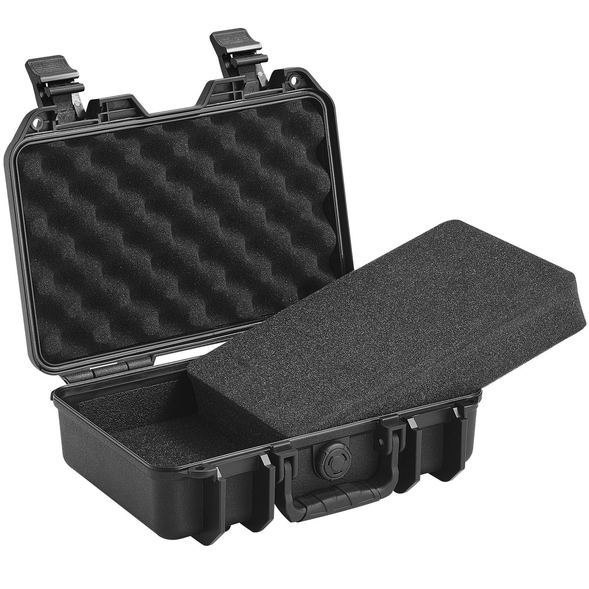 VEVOR Hard Pistol Cases with Pre-cut PU Foam, Waterproof & Dustproof Hard Gun Case for 1 Pistol, 12.59×9.01×4.4 in Lockable Pistol Case, Black