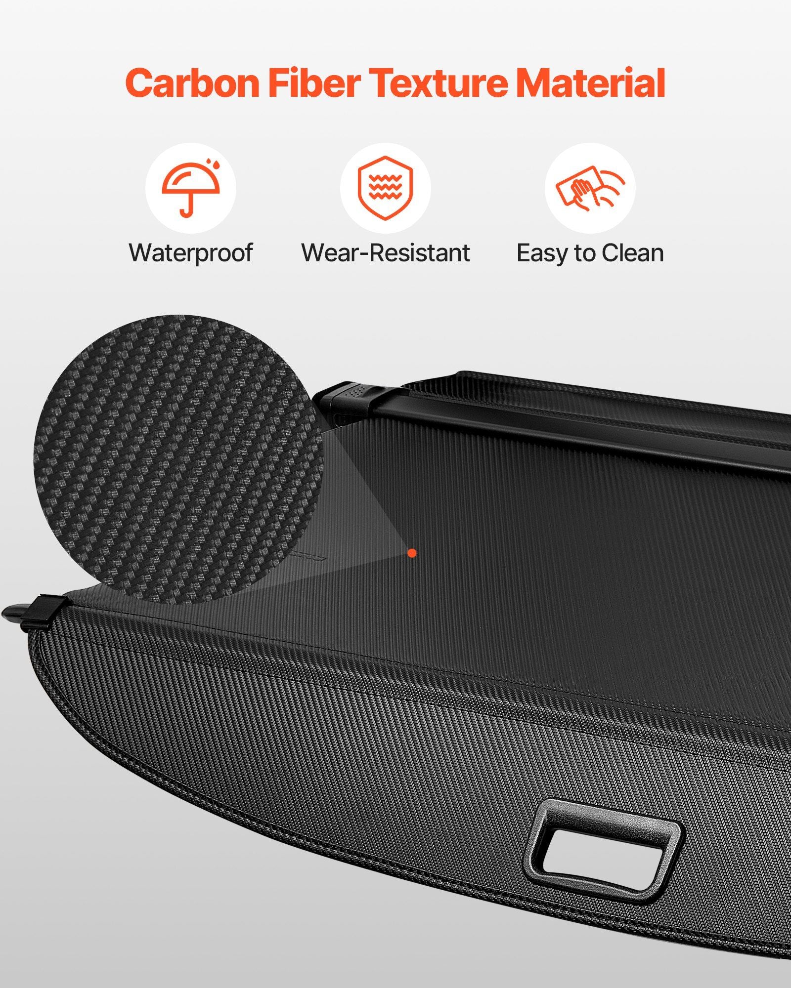 Retractable Cargo Cover, Carbon Fiber Texture Trunk Cover, Anti-Peeping Luggage Privacy Shield, Seamless Fixation Shade, Extended Version for GMC Terrain & Chevrolet Equinox 2018-2024 5-Seater