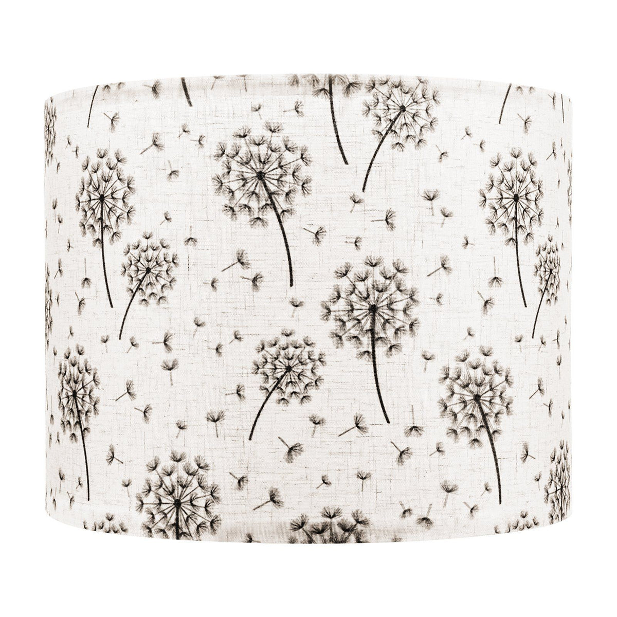 Drum Lamp Shade 2 Set, 33 cm Top x 33 cm Bottom x 25 cm High, Medium Drum Linen Lampshade, Replacement Lamp Shade for Table Lamps Floor Lamps, Easy Assembly Required (Light Dandelion Pattern)