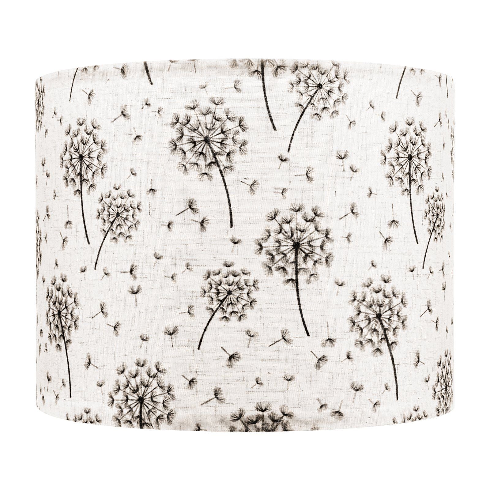 Drum Lamp Shade 2 Set, 33 cm Top x 33 cm Bottom x 25 cm High, Medium Drum Linen Lampshade, Replacement Lamp Shade for Table Lamps Floor Lamps, Easy Assembly Required (Light Dandelion Pattern)