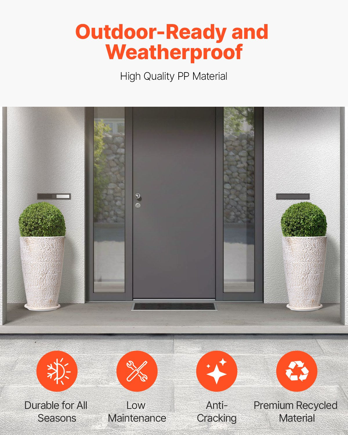 VEVOR Tall Planter Set of 2 Round Tapered Plant Pots 53 cm for Outdoor Indoor