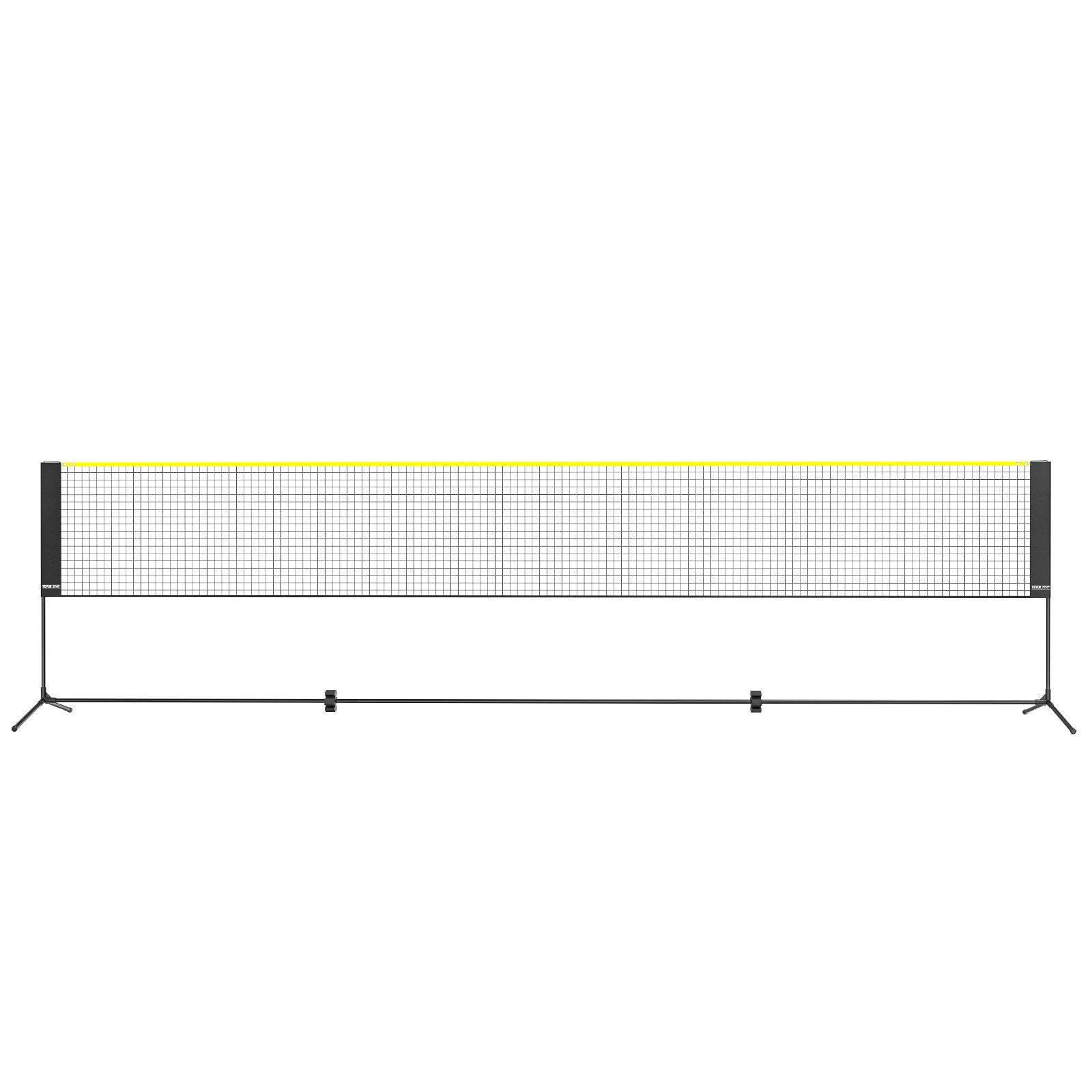 VEVOR Badminton Net, Height Adjustable Volleyball Net, 17ft Wide Foldable Pickleball Net, Portable Easy Setup Tennis Net Set with Poles, Stand and Carry Bag, for Kids Backyard Game Indoor Outdoor Use