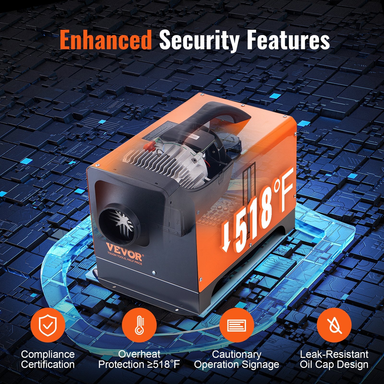 VEVOR Diesel Air Heater, 12V 5KW All-on-one Diesel Heater with Remote Control and LCD Display, 5L Fuel Tank Portable Diesel Parking Heater, Rapid Heating for RV Trailer Camper Van Boat