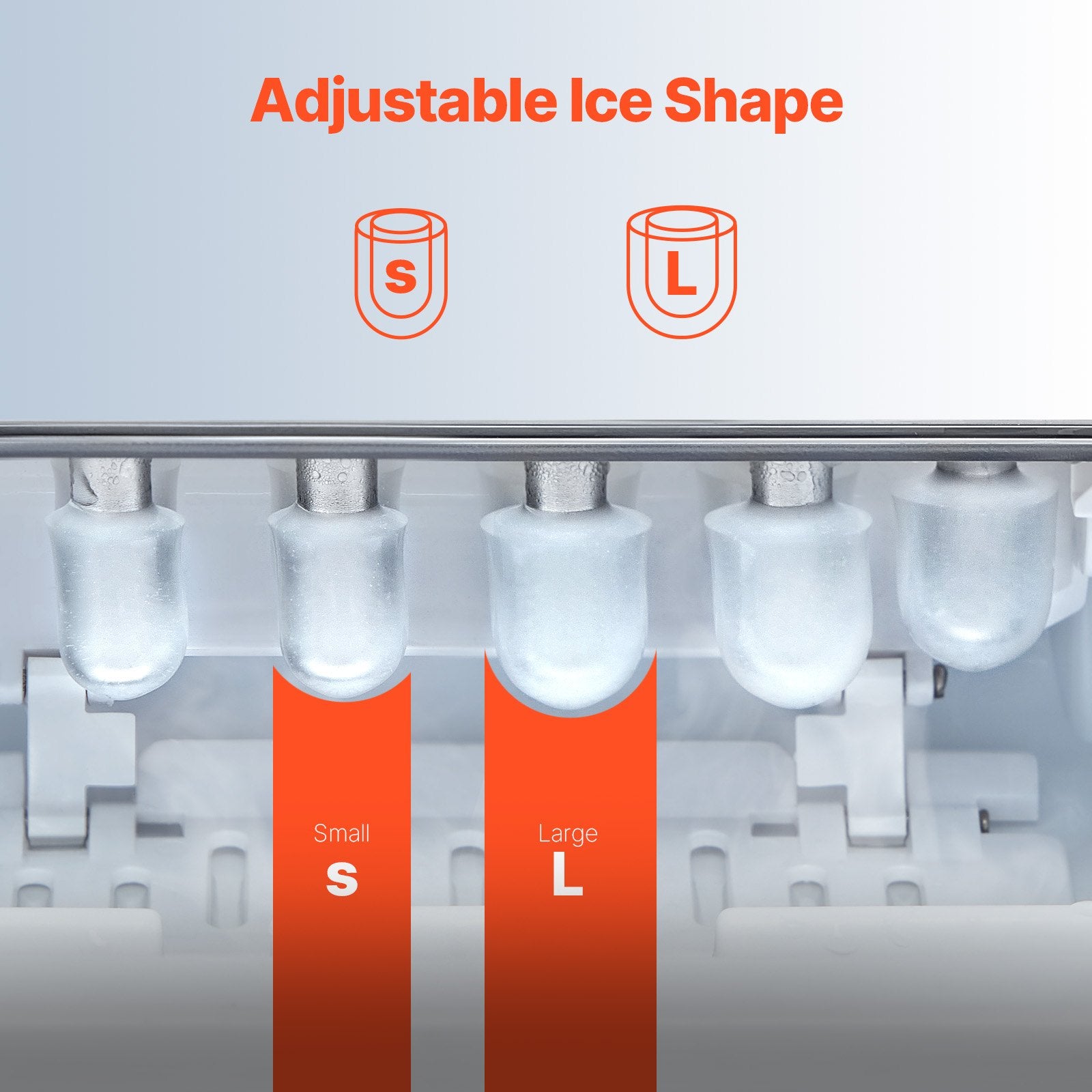 VEVOR Portable Countertop Ice Maker 26Lbs/24H Self-Cleaning with Scoop Basket