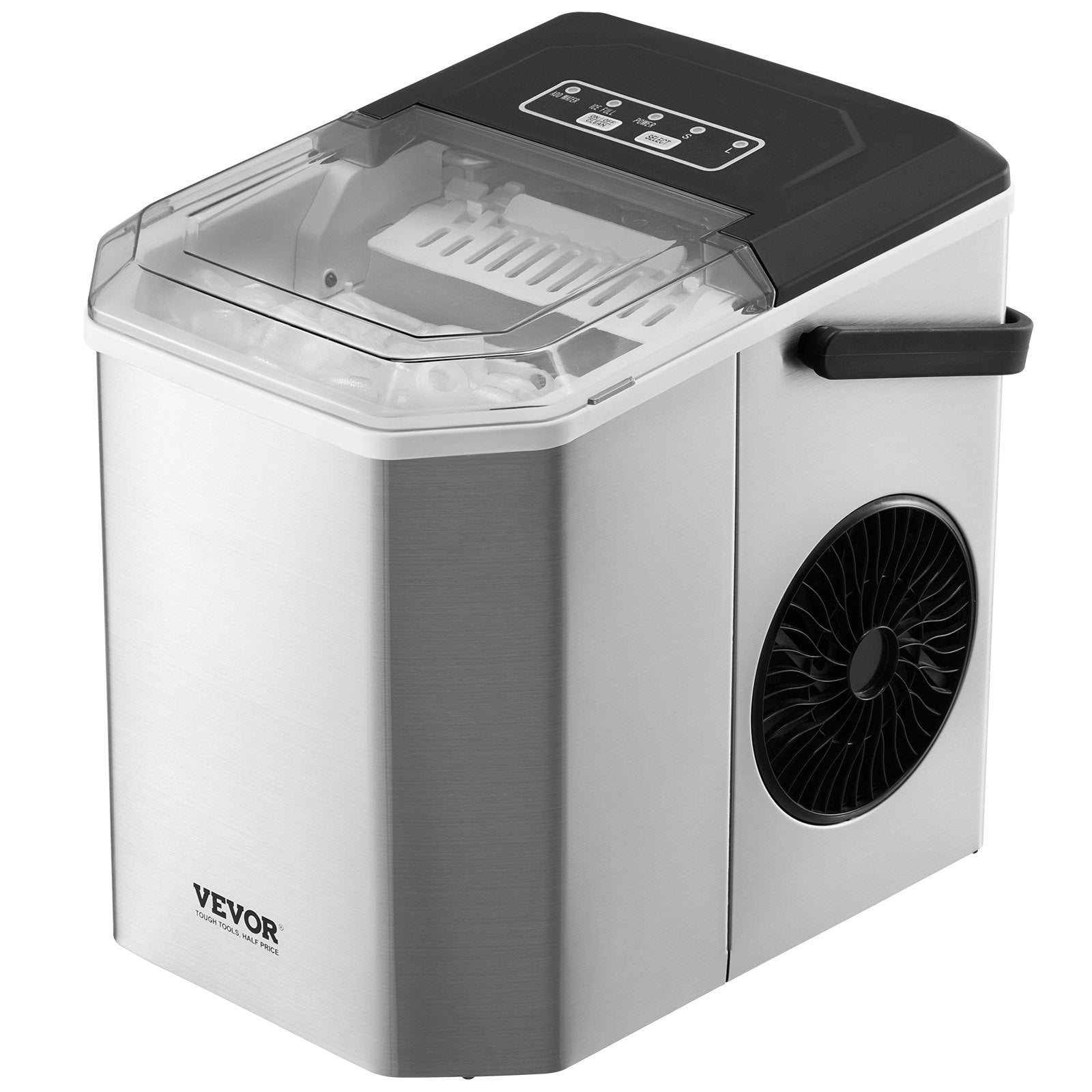VEVOR Portable Countertop Ice Maker 26Lbs/24H Self-Cleaning with Scoop Basket