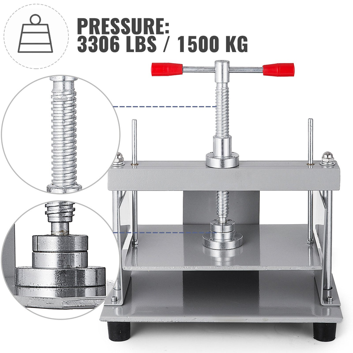 VEVOR Manual Paper Press Machine, 12x8.6 inch for A4 Sized Papers Flatting Machine, 10cm Thickness Steel Frame Manual Flat Paper Press Machine, Papermaking Book Press