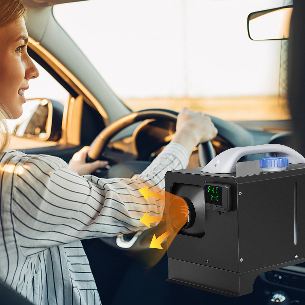 VEVOR Diesel Air Heater 8KW, All in One 12V Truck Heater, Parking Heater with Black LCD, Remote Control, Fast Heating Diesel Heater for RV Truck, Boat, Bus, Car Trailer, Motorhomes