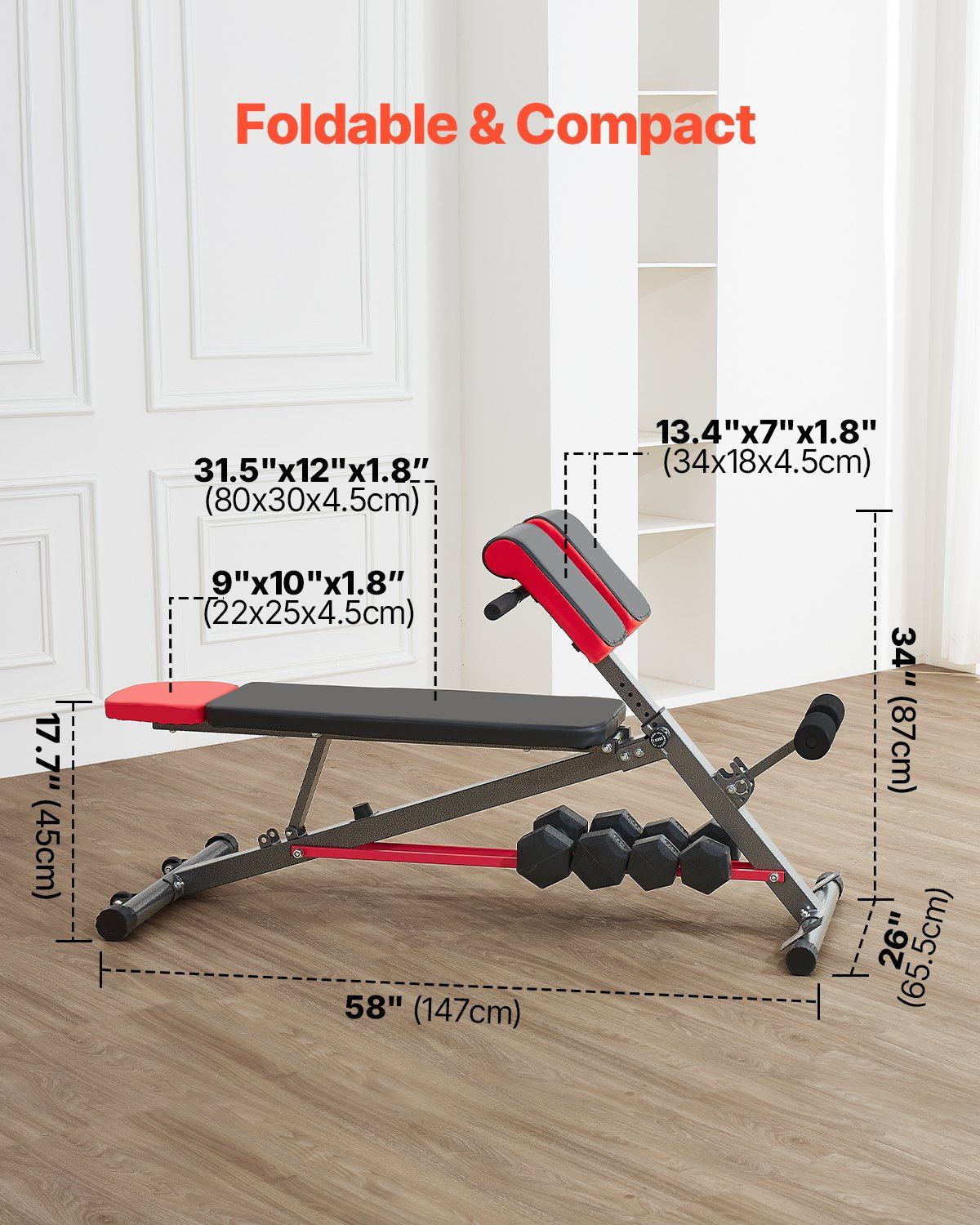 Multi-Functional Weight Bench for Full Body Workout, Roman Chair Hyperextension Bench, 660 lbs Adjustable Extension Equipment for Back Arm Core Ab Workout, Sit Up Exercise Machine for Home Gym