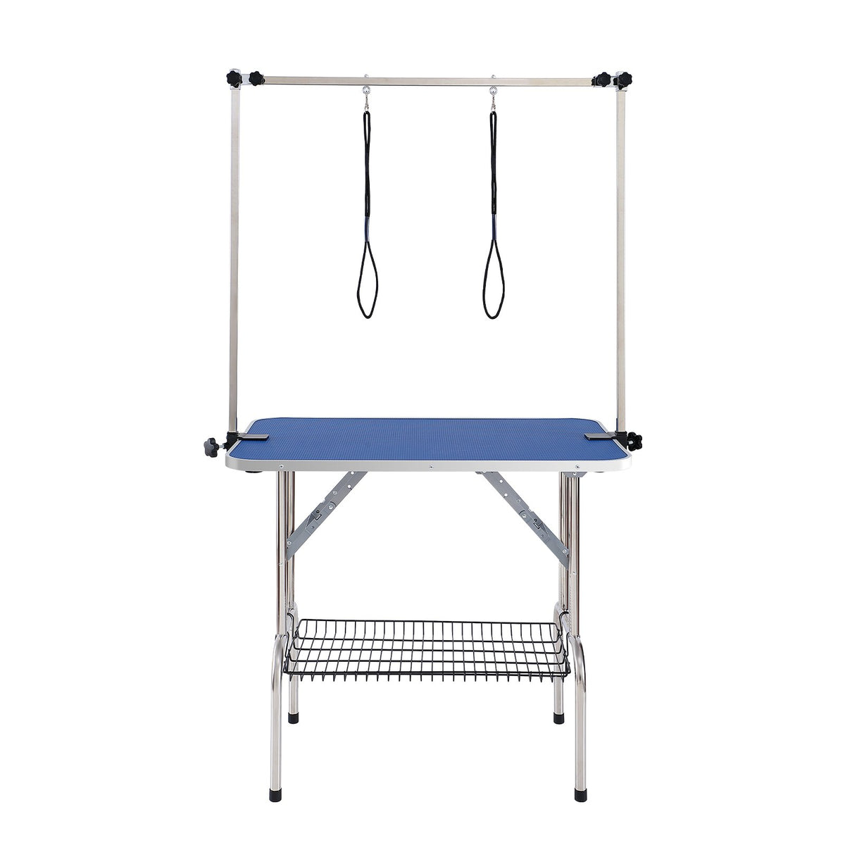 VEVOR Pet Grooming Table Two Arms with Clamp, 915 x 610mm Dog Grooming Station, Foldable Pets Grooming Stand for Medium and Small Dogs, Free Two No Sit Haunch Holder with Grooming Loop, Bearing 150kg