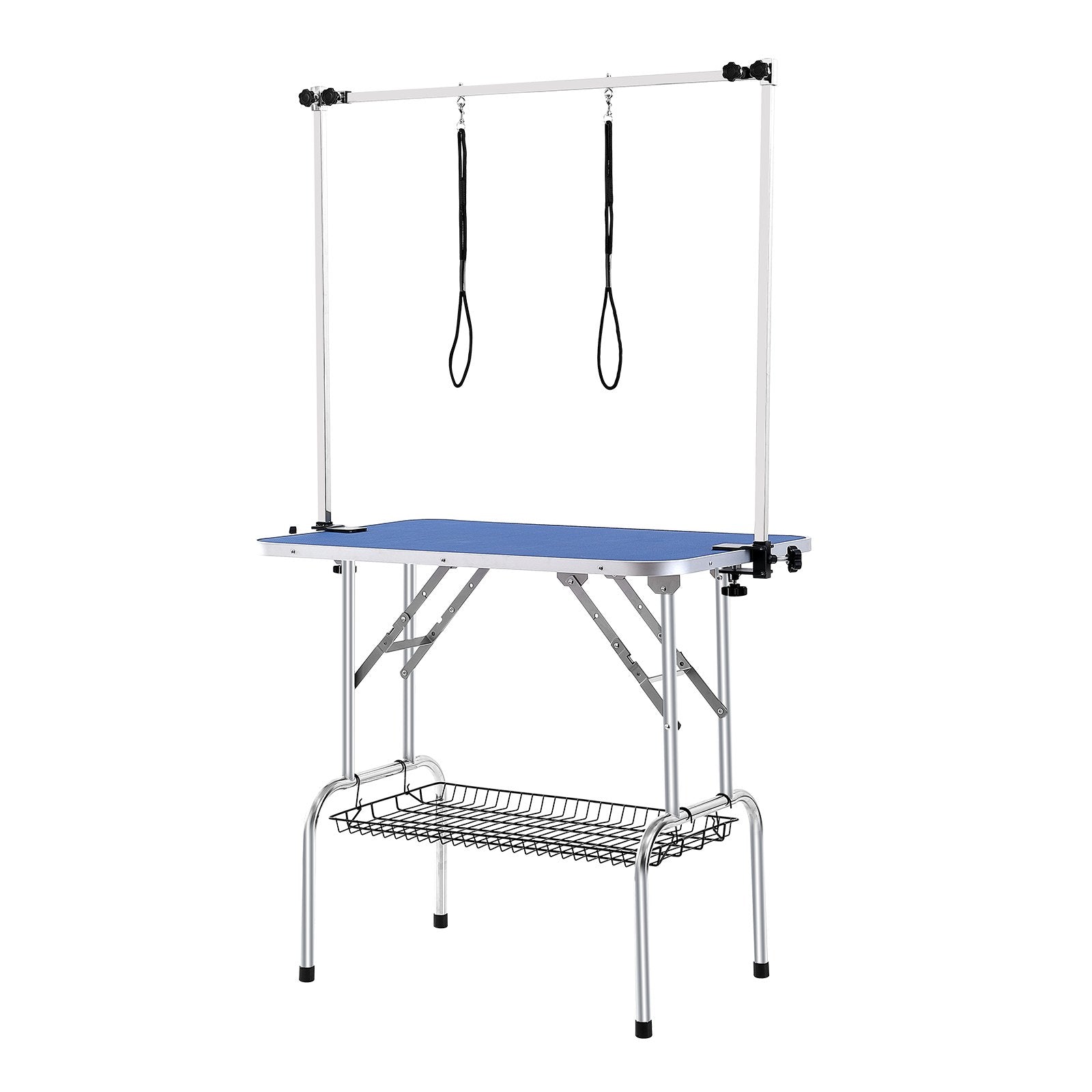 VEVOR Pet Grooming Table Two Arms with Clamp, 915 x 610mm Dog Grooming Station, Foldable Pets Grooming Stand for Medium and Small Dogs, Free Two No Sit Haunch Holder with Grooming Loop, Bearing 150kg