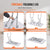 VEVOR Pet Grooming Table Two Arms with Clamp, 117cm Dog Grooming Station, Foldable Pets Grooming Stand for Medium and Small Dogs, Free Two No Sit Haunch Holder with Grooming Loop, Bearing 149.7kg