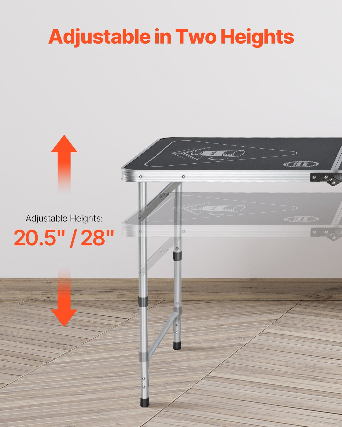 VEVOR 2.4 m Folding Beer Pong Tailgate Table Party Drinking Game Carrying Handle