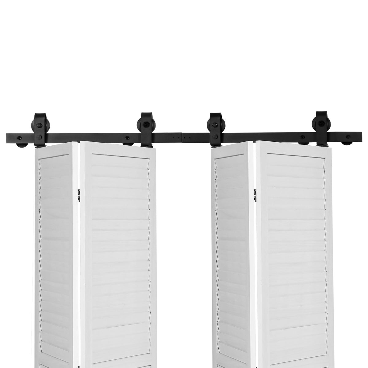 VEVOR Bi-Folding Sliding Barn Door Hardware Track Kit, 52" Top Mount Track Kit, Slide Smoothly &amp; Quietly, Heavy Duty, Easy to Install, Suitable for Four 12" Closet Pantry Laundry Doors (Not Included)